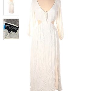 White Maxi Dress- Cut out